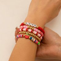 Wholesale Jewelry IG Style Casual Letter Heart Shape Strawberry CCB Soft Clay Beaded Knitting Bracelets sku image 5