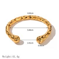 Retro Exaggerated Classic Style Solid Color 304 Stainless Steel 18K Gold Plated Bangle In Bulk sku image 1