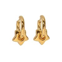 1 Pair Vintage Style Simple Style Pentagram Plating 304 Stainless Steel 18K Gold Plated Earrings main image 5