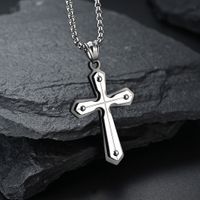 Hip-Hop Retro Cross 304 Stainless Steel 18K Gold Plated Unisex Pendant Necklace main image 3