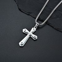 Hip-Hop Retro Cross 304 Stainless Steel 18K Gold Plated Unisex Pendant Necklace main image 4