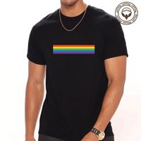 Men's Rainbow Simple Style Round Neck Short Sleeve Regular Fit Men's T-shirt main image 4