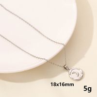 304 Stainless Steel 18K Gold Plated Casual Simple Style Plating Geometric Moon Pendant Necklace sku image 1