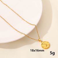 304 Stainless Steel 18K Gold Plated Casual Simple Style Plating Geometric Moon Pendant Necklace sku image 7