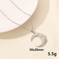 304 Stainless Steel IG Style Plating Hollow Out Star Moon Pendant Necklace sku image 1