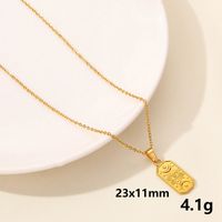 304 Stainless Steel 18K Gold Plated Casual Simple Style Plating Geometric Moon Pendant Necklace sku image 8