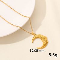 304 Stainless Steel IG Style Plating Hollow Out Star Moon Pendant Necklace sku image 7