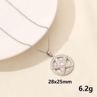 304 Stainless Steel IG Style Plating Hollow Out Star Moon Pendant Necklace sku image 2