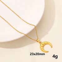304 Stainless Steel 18K Gold Plated Casual Simple Style Plating Geometric Moon Pendant Necklace sku image 9