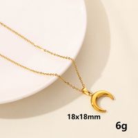 304 Stainless Steel Casual Simple Style Plating Sun Star Moon Pendant Necklace sku image 8