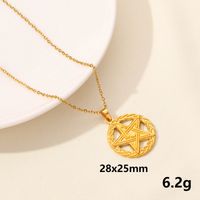 304 Stainless Steel IG Style Plating Hollow Out Star Moon Pendant Necklace sku image 8