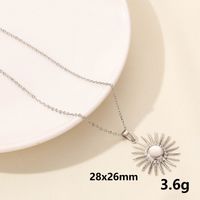 304 Stainless Steel Casual Simple Style Plating Sun Star Moon Pendant Necklace sku image 3