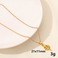 304 Stainless Steel 18K Gold Plated Casual Simple Style Plating Geometric Moon Pendant Necklace sku image 10