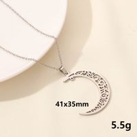 304 Stainless Steel IG Style Plating Hollow Out Star Moon Pendant Necklace sku image 3