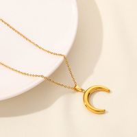 304 Stainless Steel IG Style Simple Style Plating Star Moon Pendant Necklace main image 5