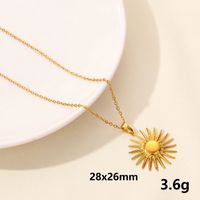 304 Stainless Steel Casual Simple Style Plating Sun Star Moon Pendant Necklace sku image 9