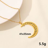 304 Stainless Steel IG Style Plating Hollow Out Star Moon Pendant Necklace sku image 9
