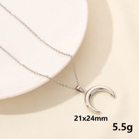 304 Stainless Steel IG Style Simple Style Plating Star Moon Pendant Necklace sku image 1