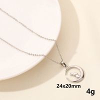 304 Stainless Steel IG Style Plating Hollow Out Star Moon Pendant Necklace sku image 4