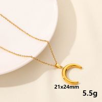 304 Stainless Steel IG Style Simple Style Plating Star Moon Pendant Necklace sku image 7