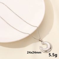 304 Stainless Steel 18K Gold Plated Casual Simple Style Plating Geometric Moon Pendant Necklace sku image 6