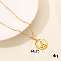 304 Stainless Steel IG Style Plating Hollow Out Star Moon Pendant Necklace sku image 10
