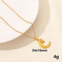 304 Stainless Steel IG Style Plating Hollow Out Star Moon Pendant Necklace sku image 11