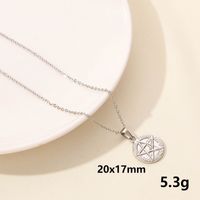 304 Stainless Steel Casual Simple Style Plating Sun Star Moon Pendant Necklace sku image 6