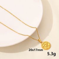 304 Stainless Steel Casual Simple Style Plating Sun Star Moon Pendant Necklace sku image 12