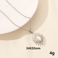 304 Stainless Steel IG Style Simple Style Plating Star Moon Pendant Necklace sku image 5