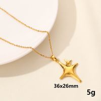 304 Stainless Steel IG Style Simple Style Plating Star Moon Pendant Necklace sku image 12