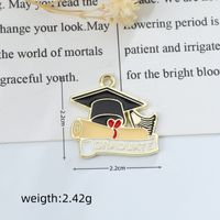 5 Pieces Hole Under 1mm Alloy Book Doctoral Cap Letter Pendant main image 3