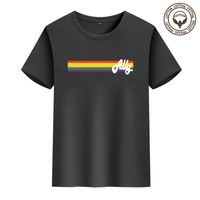 Men's Letter Rainbow Simple Style Round Neck Short Sleeve Regular Fit Men's T-shirt main image 3