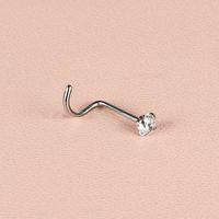 1 Piece Nose Rings & Studs Simple Style Classic Style Geometric 303 Stainless Steel Polishing Inlay Zircon Nose Rings & Studs sku image 3