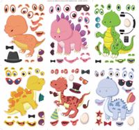 Cute Cartoon 12 Pieces Irregular Shape Decoration Puzzle Stickers sku image 3