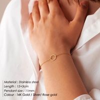 Simple Style Circle 304 Stainless Steel 14K Gold Plated Bracelets In Bulk main image 2