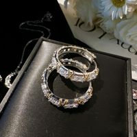 Copper Simple Style Classic Style Inlay Solid Color Zircon Rings Earrings Necklace sku image 14