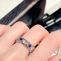 Copper Simple Style Classic Style Inlay Solid Color Zircon Rings Earrings Necklace sku image 7