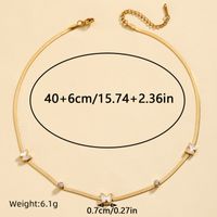 304 Stainless Steel 18K Gold Plated French Style Simple Style Hollow Out Inlay Butterfly Shell Zircon Necklace main image 5