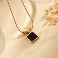 304 Stainless Steel 18K Gold Plated French Style Simple Style Hollow Out Inlay Butterfly Shell Zircon Necklace sku image 3