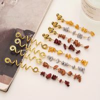 Women's Novelty Ethnic Style Cool Style Geometric Alloy Natural Stone Plating Braided Barrettes Hair Clip main image 3