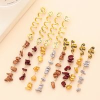 Women's Novelty Ethnic Style Cool Style Geometric Alloy Natural Stone Plating Braided Barrettes Hair Clip main image 4