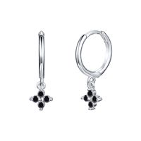 European And American Entry Lux French Style Sterling Silver Needle Ins Geometric Diamond-embedded Colorful Flower Earring Ear Clip Fashion Earrings For Women sku image 13