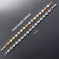 Wholesale Sweet Shiny Heart Shape Copper Inlay 18K Gold Plated Zircon Bracelets main image 2