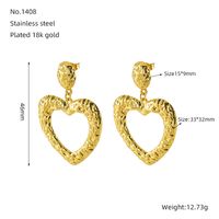 1 Pair Elegant Lady Modern Style Heart Shape Solid Color 304 Stainless Steel Titanium Steel Titanium Steel 18K Gold Plated Drop Earrings sku image 1