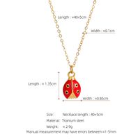 Titanium Steel 18K Gold Plated Basic Classic Style Commute Enamel Beetles Pendant Necklace main image 2