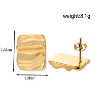 1 Paire Style Simple Style Classique Rond Rectangle Placage Acier Inoxydable 304 Plaqué Or 14K main image 6