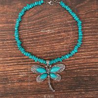 Wholesale Jewelry Novelty Simple Style Dragonfly Alloy Turquoise Plating Pendant Necklace main image 2