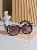 Hawaiian Modern Style Classic Style Square Pc Square Inlaid Pearls Full Frame Women's Sunglasses main image 1