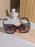 Hawaiisch Moderner Stil Klassischer Stil Quadrat Pc Quadrat Eingelegte Perlen Vollbild Sonnenbrille Der Frauen sku image 1